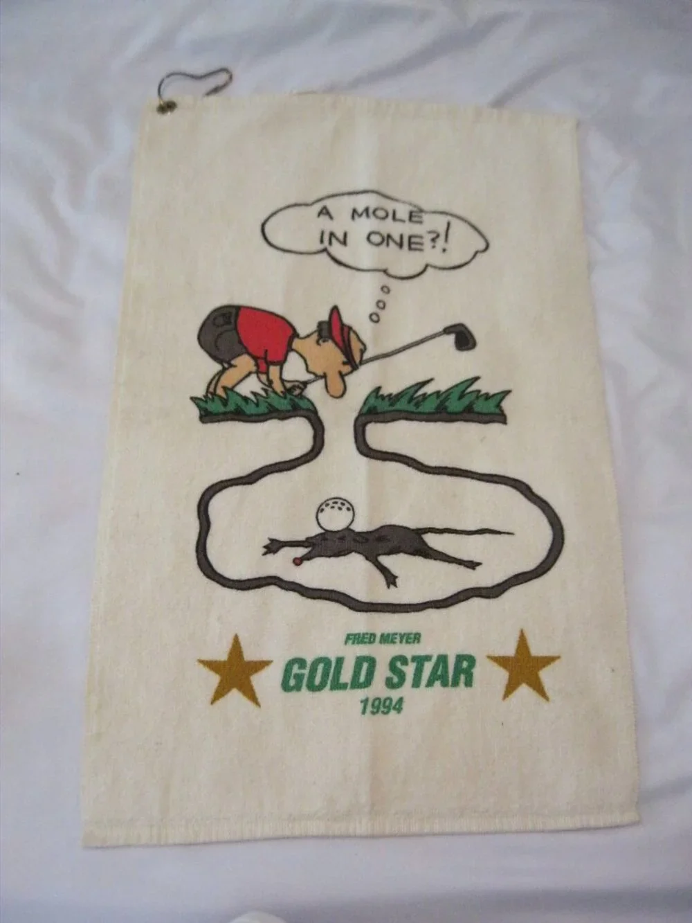 Vintage Golf Towel A Mole In One